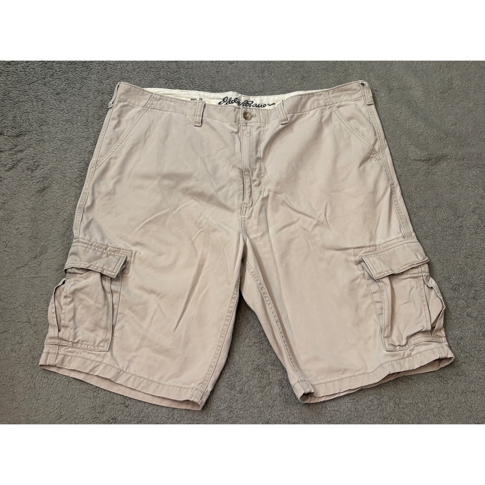Eddie Bauer Legendwash Mens Cargo Shorts Tan Khaki Cotton Size 44